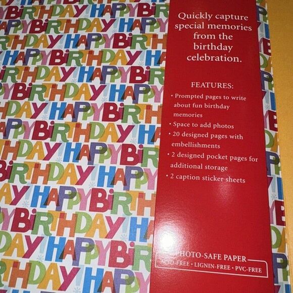 Hallmark My Book Of Birthdays Instant Memory Book Red/Stickers‎ - Picture 2 of 3
